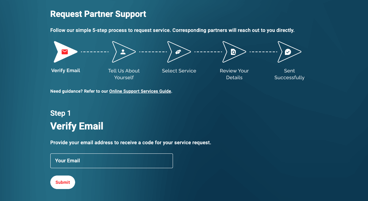 Enter your email in the provided field